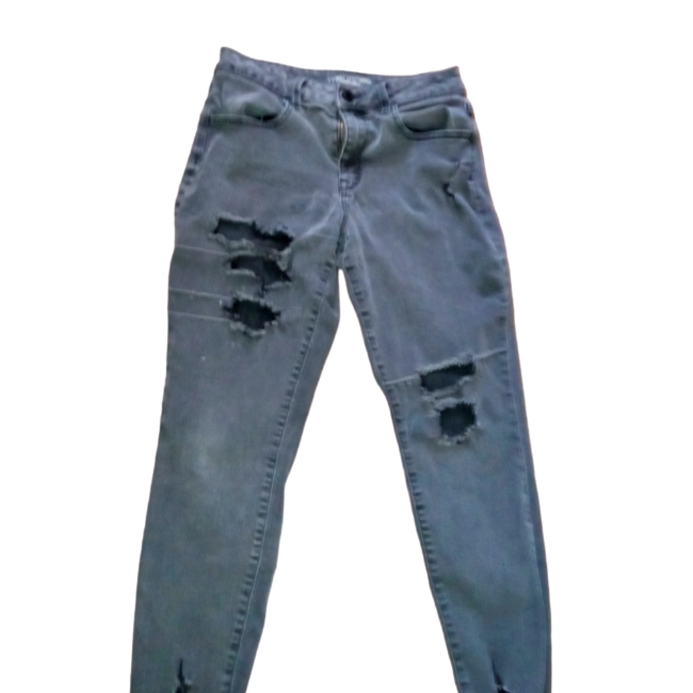 Maurice's high rise black distressed jeans